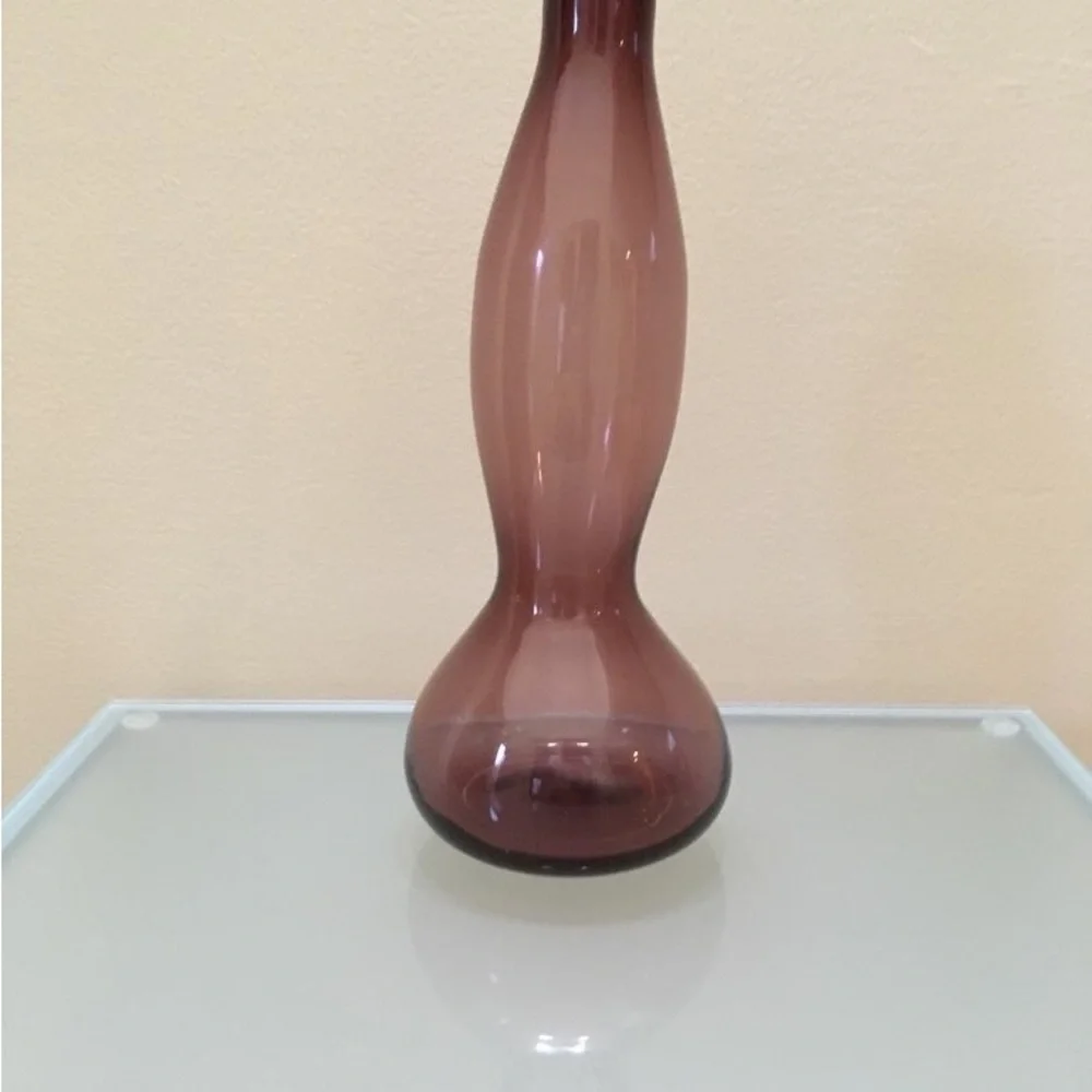Groovy, curvy rose taupe glass vase